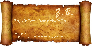 Zajácz Barnabás névjegykártya
